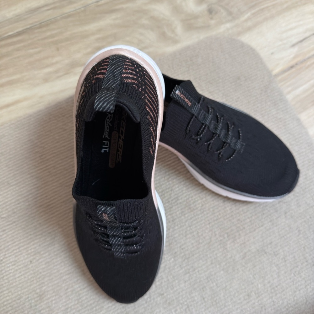 Skechers Black Air-Cooled Slip-Ons